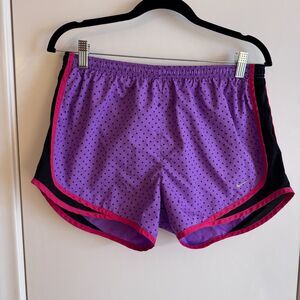 Nike Womens Purple Dri-FIT Tempo Mid-Rise Brief-Lined Running Shorts Size M EUC